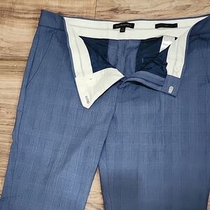 Banana Republic Blue Dress Pants with Classic Flat-Front Design